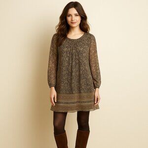 Lucky Brand 100% Silk Floral Mini Dress – XS